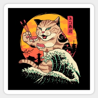 Neko Sushi Wave Sticker